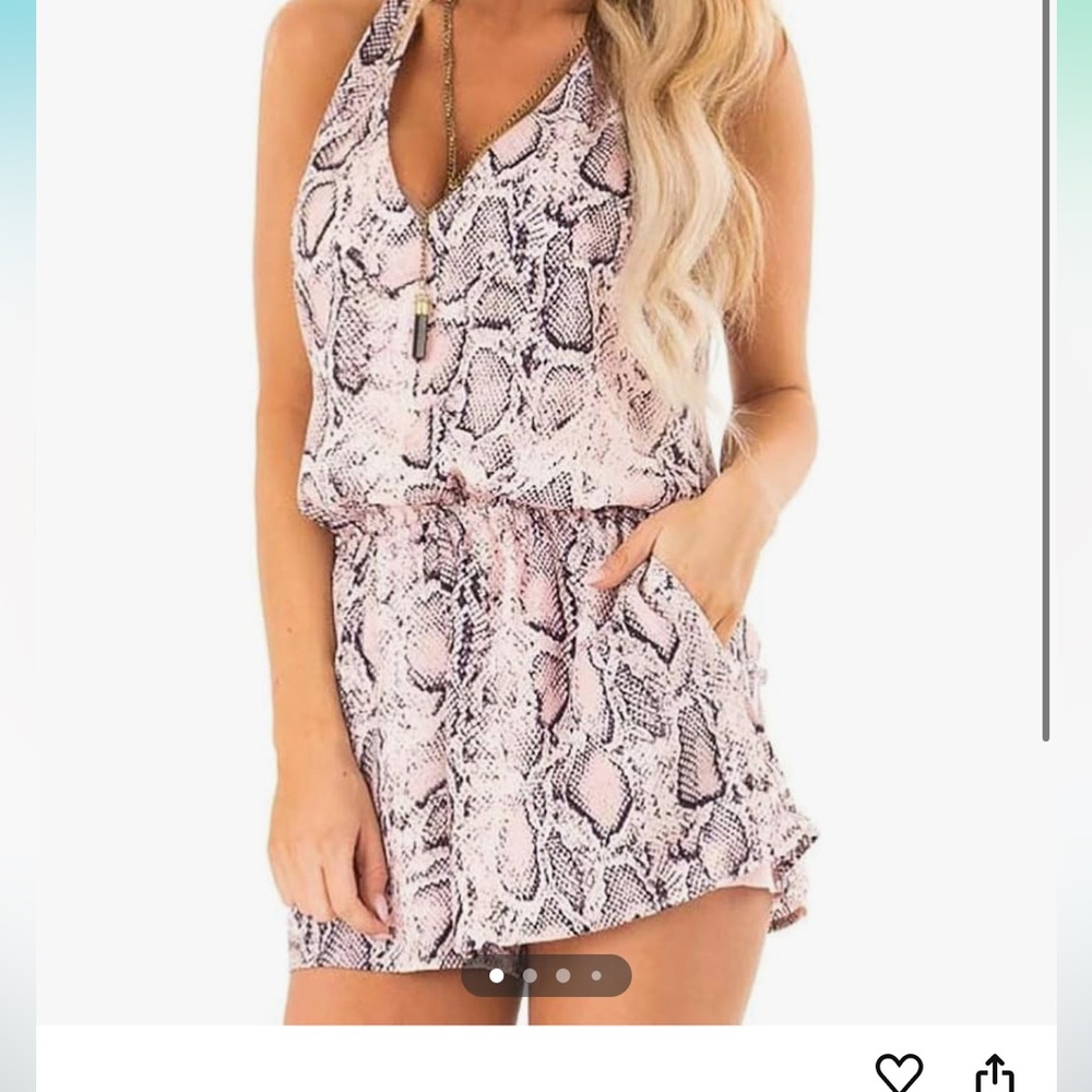 Snakeskin romper with keyhole back!